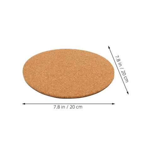 Round Cork Coasters And Pot Saucers 2 Pack For Drinks And Plants, Absorbent Natural Cork Pads With No Mess No Fuss, Scratch Prevention, Reusable And Easy Maintenance For Patio And Diy Crafts, 7.8 in 20 cm round cork pad