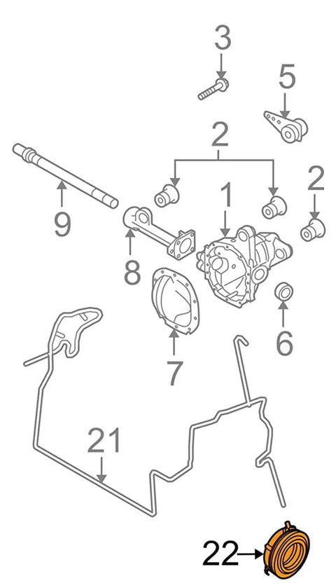 Diagram of auto locking hub actuator components for Ford F150 2004-2015, Lincoln Navigator 2003-2015, part of 4WD system.