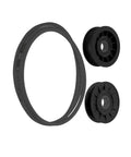 2 Pack Idler Pulleys With V Belt Kit For John Deere L125 L130 And More Tractors Ensures Peak Performance Without Worrying About Transmission Drive Issues While Getting That Fresh Smooth Ride You Deserve., black idler pulleys and V belt for John Deere mower deck