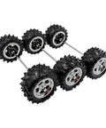 8 Piece RC Model Wheel Set With Shafts For Cars Trucks Robots Boats And Helicopters Made From Durable Plastic Wheels with 3mm Shafts