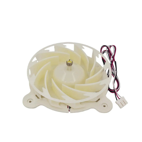 Samsung Refrigerator Evaporator Fan Motor DA31-00342A Direct Replacement, 12V DC, 4.2W, 0.35A, top view with wiring
