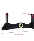 Velvet Padded Katana Stand Dope One Tier Sword Holder For Japanese Swords Yin Yang Accent Black Display Rack