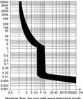 C trip curve graph for 2 Pole AC Heavy Duty Miniature Circuit Breaker On DIN Rail Mount 4 Amp 480 Volt Unit