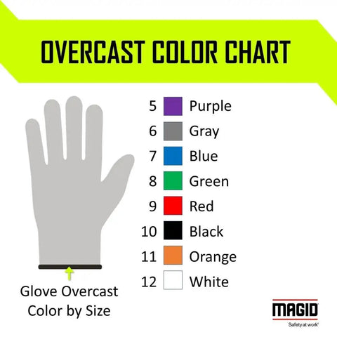 Color chart for Lightweight AeroDex Polyurethane Palm Coated Work Gloves, ANSI A4 Cut Resistant, size 7 in gray.