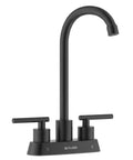 BLYLUND Black Commercial Bar Sink Faucet, Stainless Steel 2 Hole Bar Faucet with sleek design and dual handles.