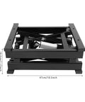 Sturdy Electric Scissor Lift Table With Remote And Manual Control Holds 130 Lbs For Easy Material Handling In Garage And Warehouse Plus Foldable Hydraulic Platform Adjusts Height From 7.17 To 16.14 Inches, side view showing compact design and dimensions.