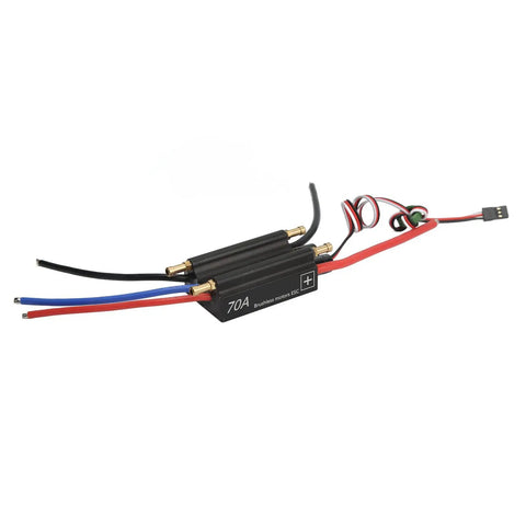 70A Brushless RC ESC Waterproof With Built In BEC for RC Boats and Airships, showing connections and wiring setup