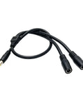 Slick Black Y Splitter Charging Extension Cable With Tangle Free Layout For Hassle Free Device Sync And Ultra Clean Cable Management Perfect For Tight Quarters Installations Plus Smart Short Throw Design Keeps Your Rig Looking Sharp, showing a 14AWG copper build with Y shape power adapter design.