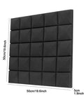 Game Changing Sound Insulation Board Acoustic Foam Panels Studio Wedge Tiles For Wall 12 Pack 19x19x2 Inch Soundproof Wall Panels For Home Office Green High Density Flame Retardant in black color.