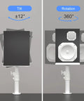 Two Pack Heavy Duty Clamp On Speaker Stands For Desk Mounts With Height Adjustable Pole And Tilt Swivel, showing tilt and rotation