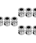 Set of stainless steel extruder drive gear wheels for 3D printers, 5mm bore, precise filament grip and smooth feeding, Ender 3 V2 compatible.