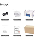 Premium Digital Degassing Ultrasonic Cleaner Tank With Smart Circuit And Heavy Duty Vacuum Mode for packaged components including basket and cables.