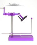 Adjustable Head Fly Tying Vise With Hardened Steel Hook Holder, Non Slip Desktop Bench Tool For On Point Fly Crafting, Purple Finish, Durable Precision Vise For Home Or Workshop. purple fly tying vise, 17.5 cm tall, 11 cm wide