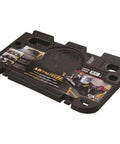 Zero Hassle Heavy Duty Baker Tool Tray For Active Job Sites With Six Foot Tool Deck Space And Quick Rung Mount Setup In Tough Black