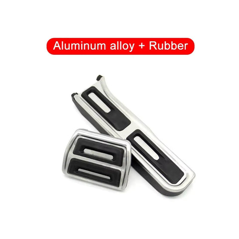 Super Grippy Anti Slip Clutch Pedal Pads With Thick Rubber Covers For Vw Passat B7 Touran Scirocco Brake And Accelerator Pedals showing aluminum alloy and rubber design.
