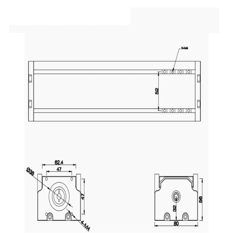 Technical drawing of Hardcore Dual Axis Ball Screw Linear Actuator Featuring A Slick Glide System And Totally Sealed Dustproof Cover For Tough Sliding Table Rigs With 1100Mm Stroke Range.