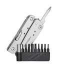 14 In 1 Mini Multitool Lightweight With Folding Scissors And 9 Piece Bit Set Holder Belt Clip Included Compact Storm Style