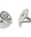 Four Pack Magnetic Door Catch Kit, Slick Concealed Cupboard Door Holder close-up of silver finish rust resistant screws