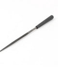 Black Plastic Half Round Hand File, 3mm Shank, 140mm Length, Abrasive And Finishing Tool For Metal Wood Glass Marble shown in side view