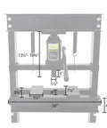 Beefy 20 Ton Hydraulic Shop Press for Home Mechanics and Small Shops with adjustable ram, manual pump, built to last steel frame