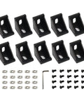 Black 3030 Right Angle Corner Brackets Kit With M6 Screws And T Nuts For 3030 Aluminum Extrusion 8mm Profile 10 Pieces