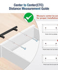 Distance measurement guide for Set Of 30 Matte Black Cabinet Pulls, 5 Inch Length, 3 Inch Hole Centers installation on drawer.