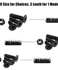 Black 219-Piece Metric M4 M5 M6 Flat Head Socket Cap Screws And Nuts Set In Alloy Steel With Hex Socket Drive, Countersunk Bolts