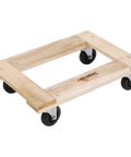 Beefy Open Deck Hardwood Dolly 24x16 Inch Heavy Duty 1200 Lb Capacity with smooth finish and 4 inch swivel casters, side view