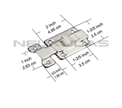 Image showing dimensions of Stainless Steel Door Latch Sliding Lock Barrel Bolt 4.2 Inch Heavy Duty Security Latch For Doors.