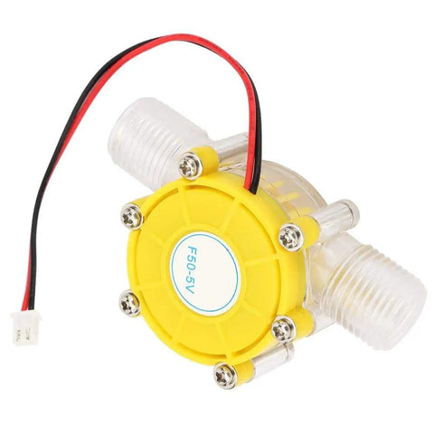Compact Hydroelectric Generator For Water Flow Turbine 5V Power Output DIY Kit with yellow turbine and wires
