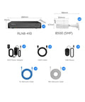 Dimensions and accessories for 8 Channel 5MP PoE Home Security System With 6 Outdoor Cams, 4K NVR and 2TB HDD, 24 7 Recording.