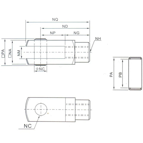 Heavy Duty Iron I Joint Foot Mount Flange for 32mm Cylinders, M10x1.25 Thread, Rust Resistant Coating, Fits SC32 MAL32 MA32 Bore Cylinders, Durable Industrial Mounting Solution for Precision Pneumatic Systems, technical drawing