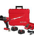 Game Changing Brushless Cordless Drill Driver Combo Set With Dual 5Ah Batteries Multi Voltage Charger And Snug Construction, featuring drill, batteries, and charger in red case.