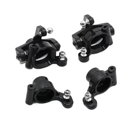 Heavy Duty Steering Cup And C Hub Carrier Rear Hub Set Replacement Upgraded RC Car Parts in black resin for models.
