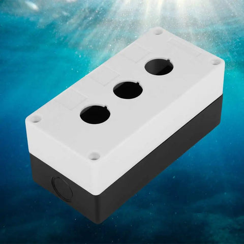 22mm Push Button Switch Box With Flame Retardant ABS Enclosure And Sealing Rubber Strip For Wall Mount Control Panels In White Finish