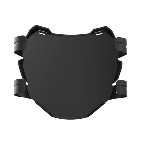 Mountain Bike Front Number Plate for Downhill and Electric Bike Rides, Pro Grade Lightweight Yet Durable Racing Plate, front view.