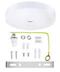 5.9 Inch White Ceiling Plate Light Kit With Hardware Rewind Single Hole Canopy For Pendant Lighting Or Chandelier Easy Install No Fuss Ceiling Cover