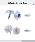 Clear Rubber Screw Covers Set Of 100 With Metal Screws Low Profile Floor Protectors For Furniture Legs
