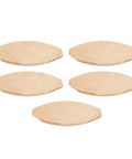 Five beech wood dowels from 100 Pcs Wood Joining Biscuits for Woodworking Beech Wood Dowels Docking Tool Set Glue Ready for Tight Bond Joints.