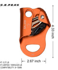 CE Safety Certified Chest Ascender For Rock Climbing And Rappelling, 100 Kg Load, 8 To 13 Mm Rope, Orange, Upgraded SUS431 Cam