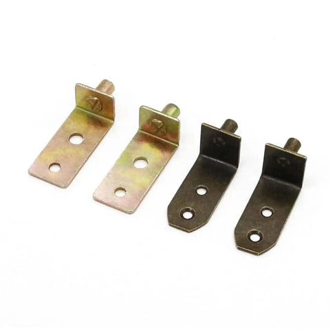 Two pairs of Heavy Duty Shelf Bracket Set 200Pcs Colored Zinc Cabinet Supports Studs and Pegs for Shelves and Cupboards.
