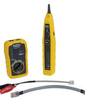 Wire Tracer Tone Generator and Probe Kit for Ethernet Telephone Coax Video and Data Cables RJ45 RJ11 tools and cables displayed
