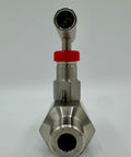SS316 stainless needle valve 10,000 PSI with NPT threading for industrial fluid control and high corrosion resistance.