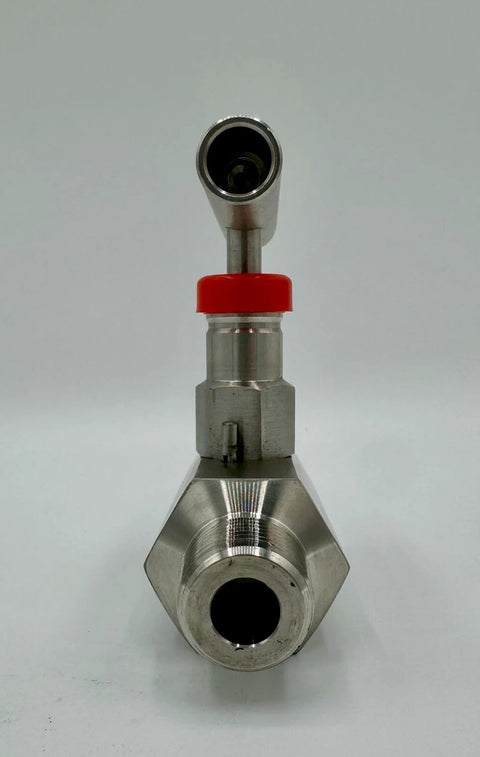 SS316 stainless needle valve 10,000 PSI with NPT threading for industrial fluid control and high corrosion resistance.