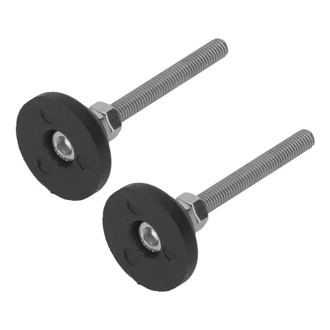 Heavy Duty Adjustable Leveling Mounts With M6 Thread Non Slip Rubber Base Furniture Glide Pads close-up view of leveling mounts.
