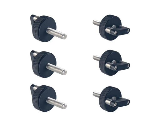 Aluminum 6 Piece Hard Top Bolts With Quick Release Thumb Screws And Built In D Ring Mount For Jeep Wrangler JK JL JT Gladiator