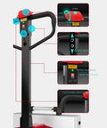 Heavy Duty Electric Pallet Jack With 6600 Lbs Capacity And Lithium Battery controls, ergonomic handle, battery display, and speed settings.