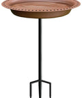 Extra Large Freestanding Bird Bath With Oval Chocolate Basin Detachable Decor Spa Metal Stake Stand And Bird Feeder For Outdoor Garden Durable Weatherproof Bird Bath For Patios And Yards