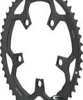 Black road bike chainring upgrade 52T 110mm BCD for 10 11 speed drivetrains, precision CNC machined for smooth snappy shifting.