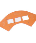 Top Shelf Router Template Kit For Dead Simple Cabinet Corner Cutting And Exact Switch Hole Marking Includes R15 R30 R100 R200 Radius Guides, R200 guide shown.